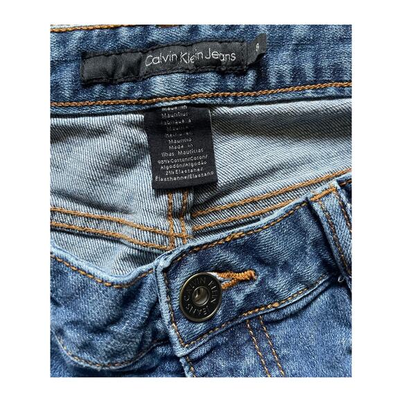 Calvin Klein Women/Teen Flare Jeans size 8 Classic Medium Wash Retro Sustainable - Picture 5 of 10